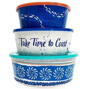 NWT in Box 6 Pc 3 Stacking Food Big Container Melamine Set Celebrate Together